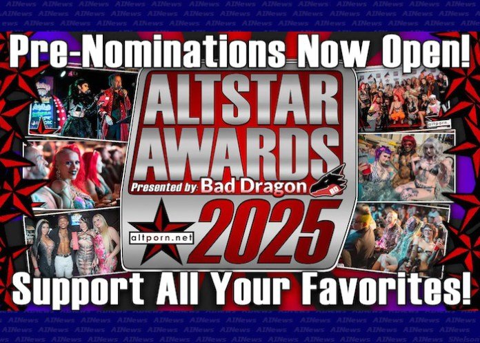 AltPorn.Net Announces Nominees for 2025 AltStar Awards presented by Bad Dragon