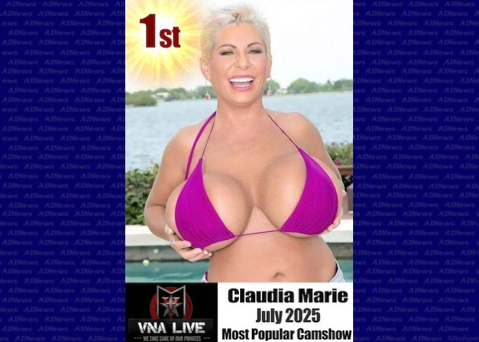 CLAUDIA MARIE WINS #1 VNALIVE.COM CAM STAR FOR JULY 2025!
