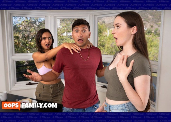 Hailey Rose, Hazel Moore Share A Sexy ‘Secret Between Stepsisters’ at Oops Family