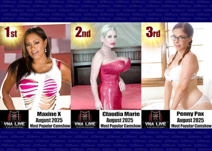 MAXINE X WINS AS #1 VNALIVE.COM CAM STAR FOR AUGUST 2025!