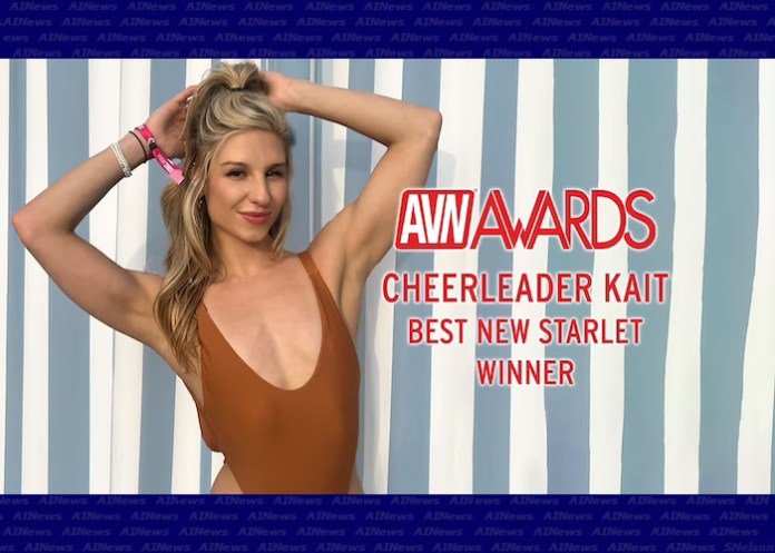 Cheerleader Kait Wins 2026 AVN Award For Best New Starlet